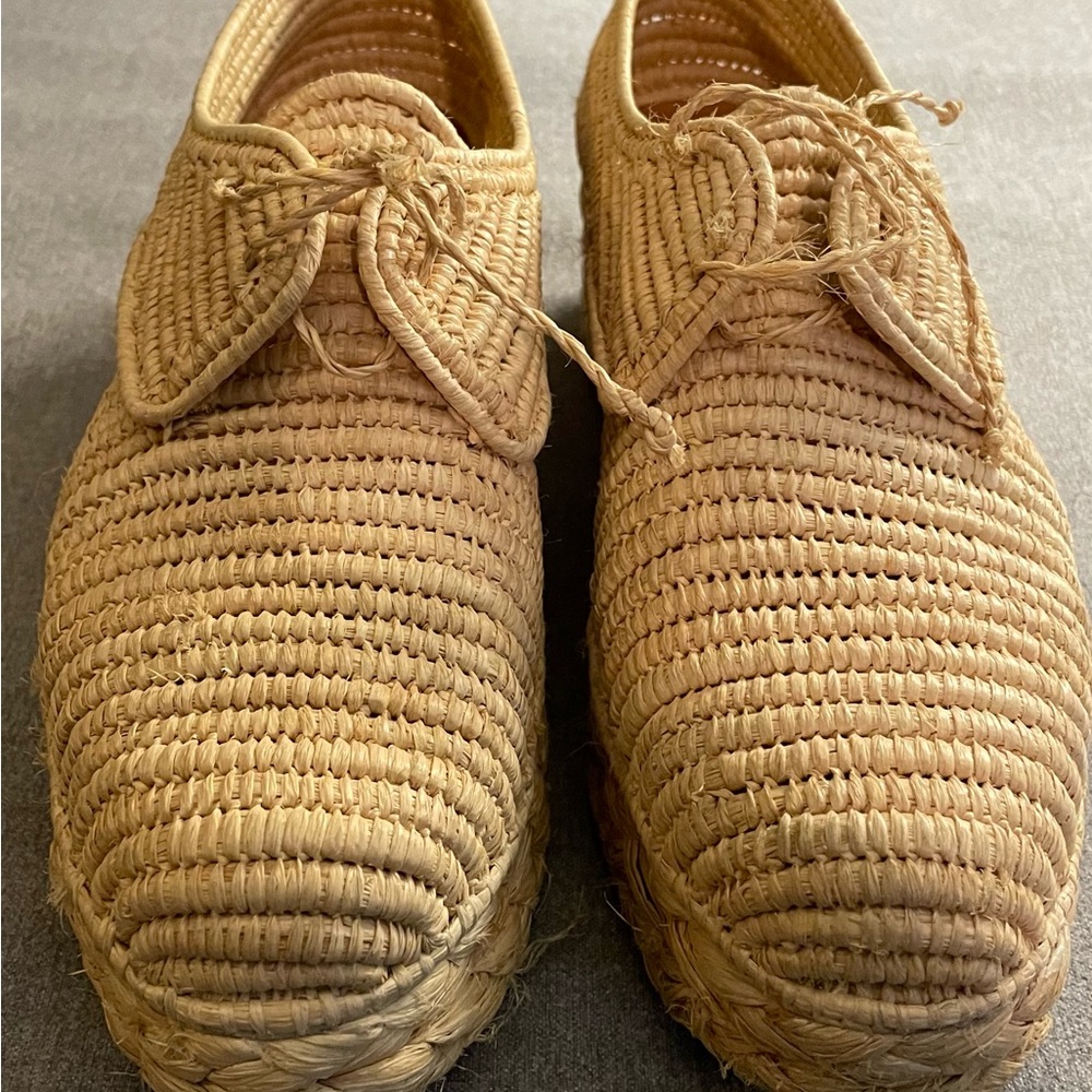 Robert Clergerie Handcrafted Natural Woven Shoes